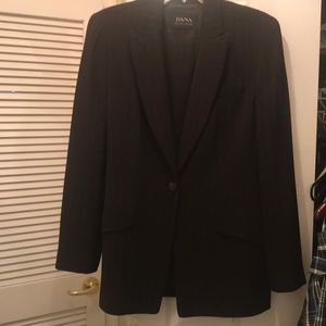 Brown pinstripe one button blazer